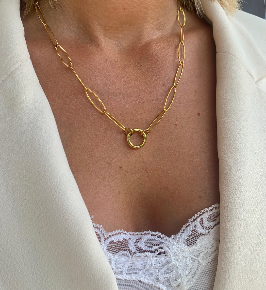 Collier maille ovale MON CHARM'S rond - à personnaliser
