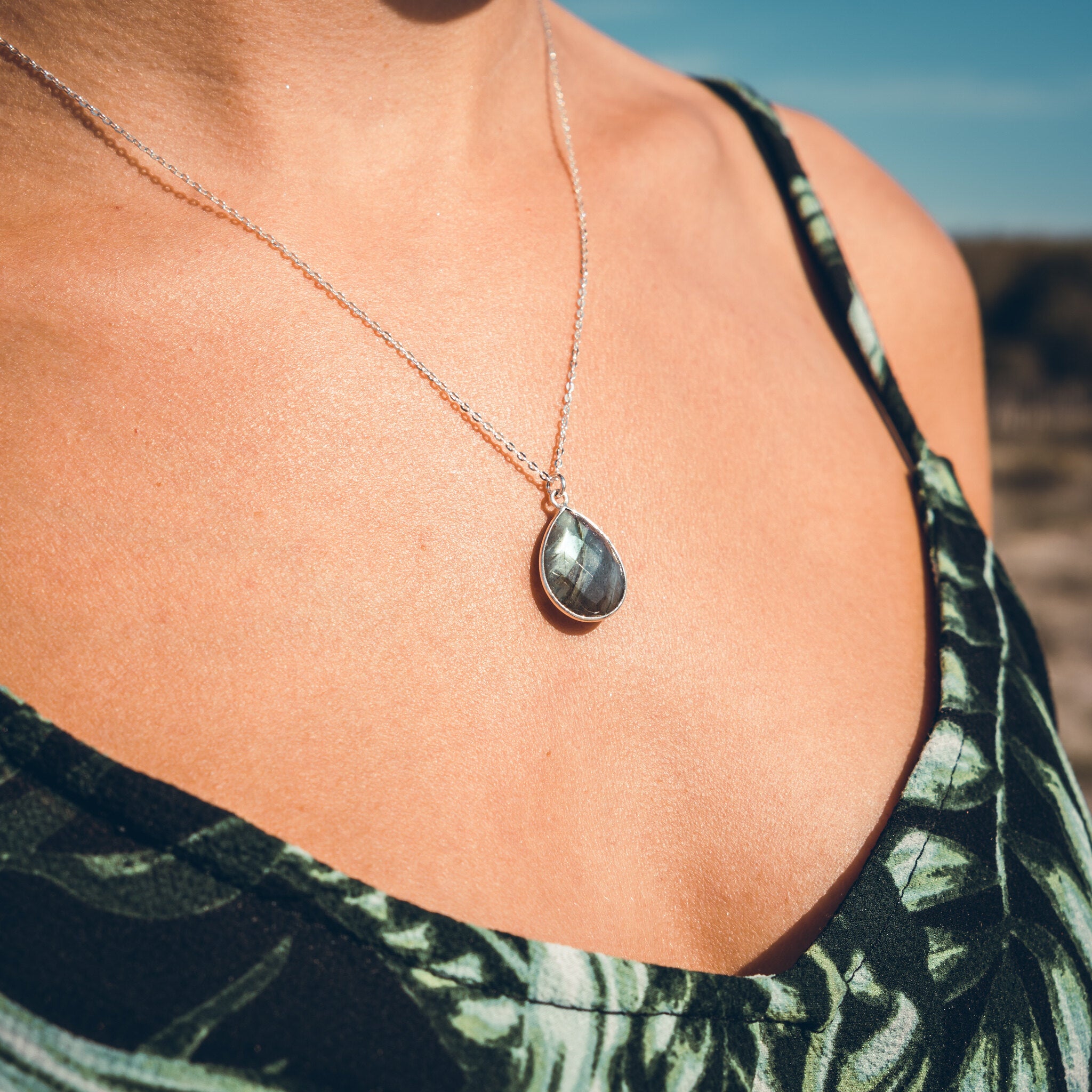 Pendentif Original Argent Et Labradorite - Neuf Sans Emballage