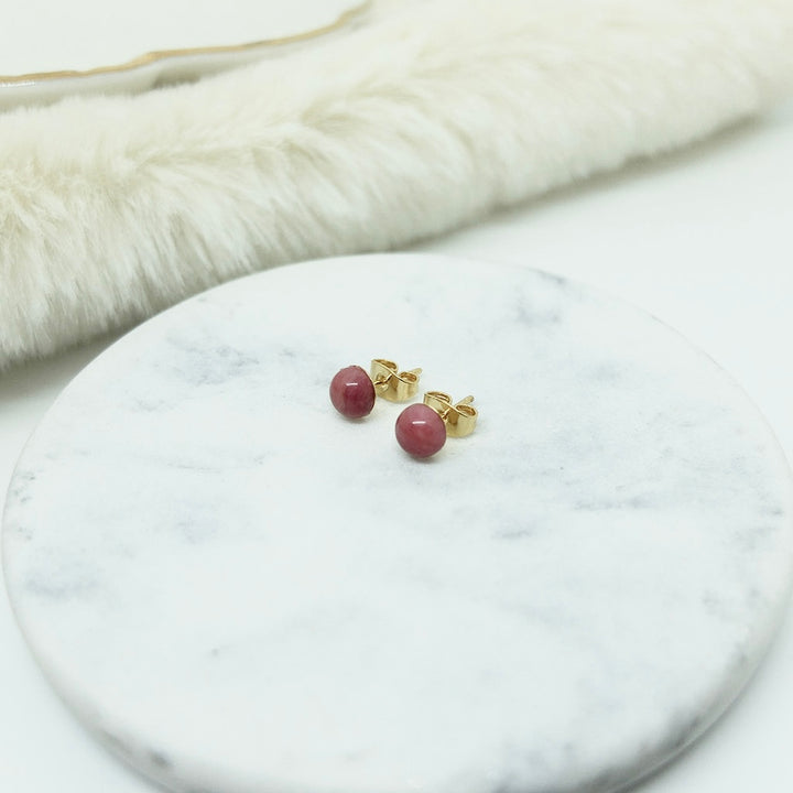 Puces d'oreilles AVA rhodonite rose