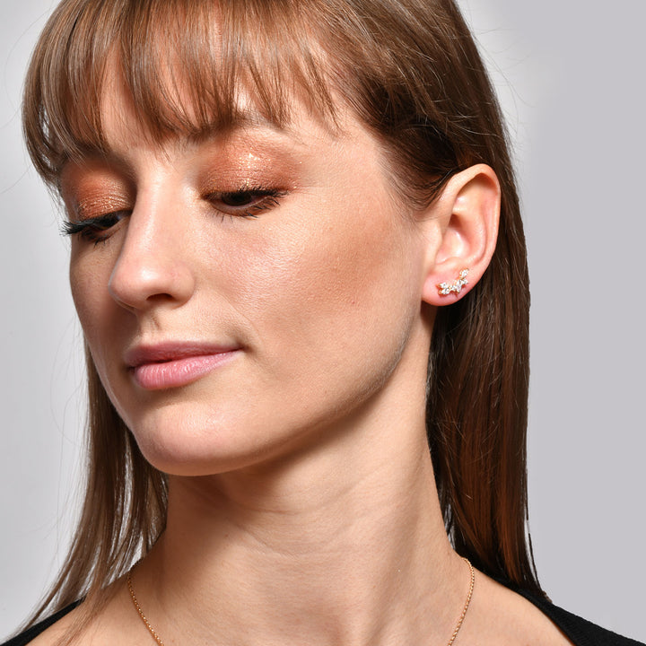 Boucles d'oreilles Christy plaqué or / pierre zirconium