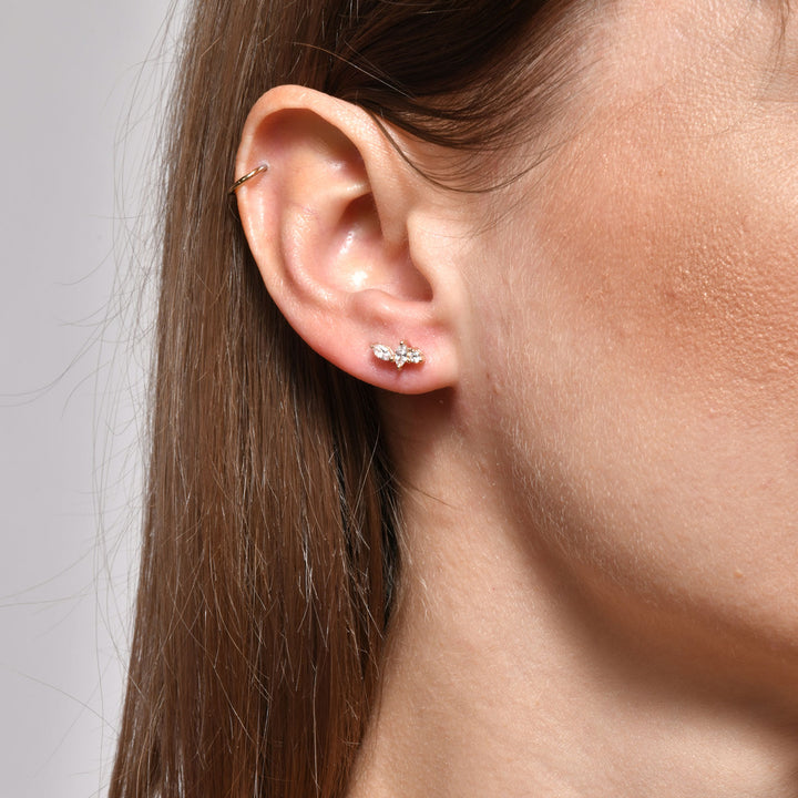 Boucles d'oreilles Christy plaqué or / pierre zirconium