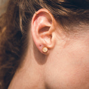 mini puces d'oreilles quartz rose LEONORE