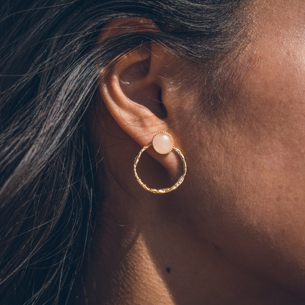 Boucles d'oreilles LOUISA quartz rose