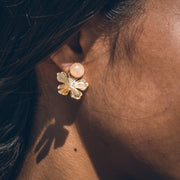 Boucles d'oreilles 2 en 1 FLOWERS (pierres au choix)