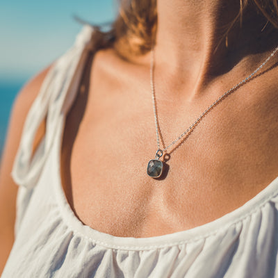 Pendentif LISE argent / labradorite