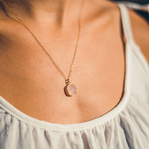 Pendentif LISE quartz rose