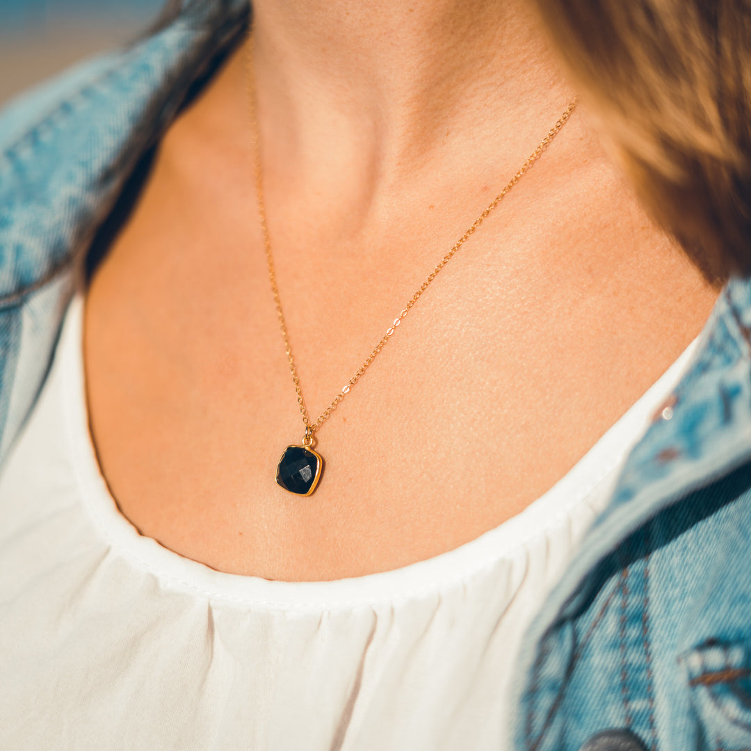 pendentif agate noire Lise