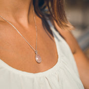 Pendentif ALICIA argent / quartz rose