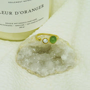 Bague CHIARRA plaquée or / aventurine et howlite