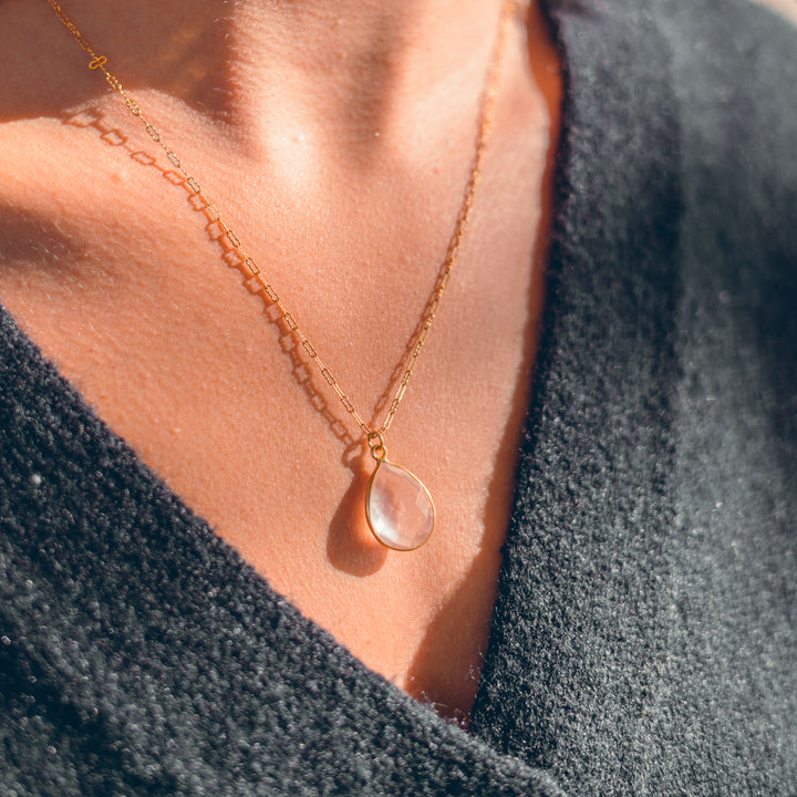 pendentif quartz rose ALICIA