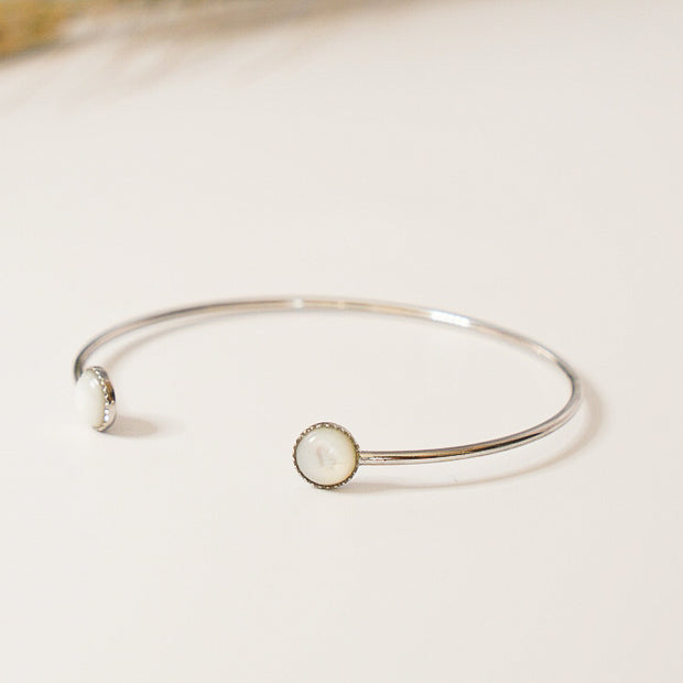 Jonc CAPUCINE argent / nacre