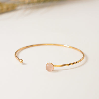 Jonc CLARISSE quartz rose