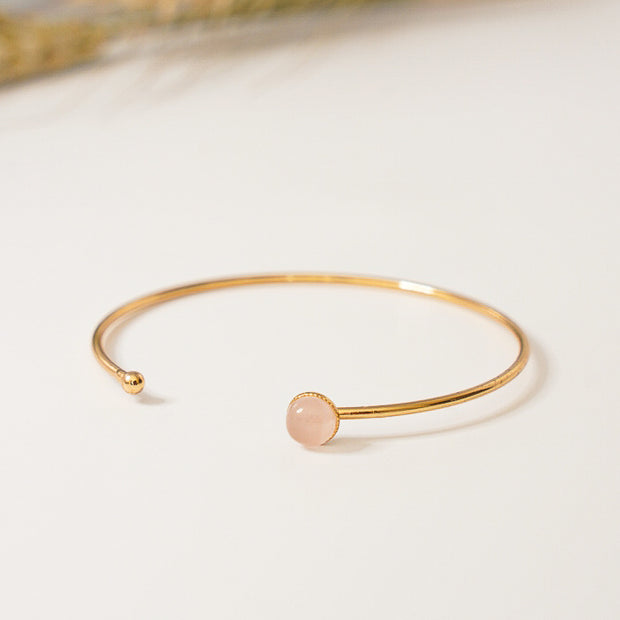 Jonc CLARISSE quartz rose