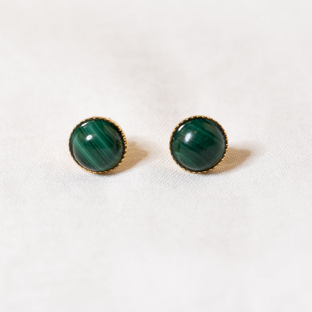 puces d'oreilles malachite  LEONORE