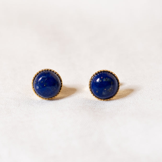 Puces d'oreilles LEONORE lapis lazuli