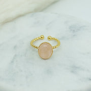 Bague ANDREA plaqué or / quartz rose