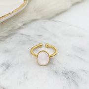 Bague ANDREA plaqué or / nacre naturelle