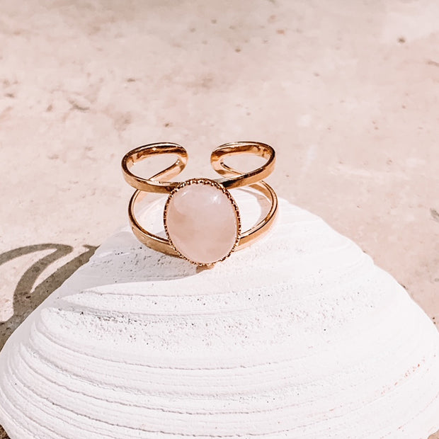 Bague CONSTANCE quartz rose