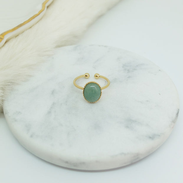 Bague ELLA plaqué or / aventurine