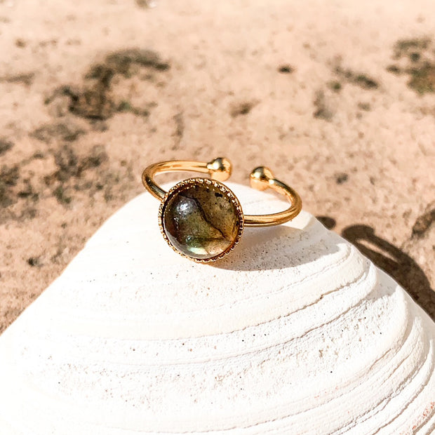 Bague JEANNE plaque or labradorite Mes Jolies Collections