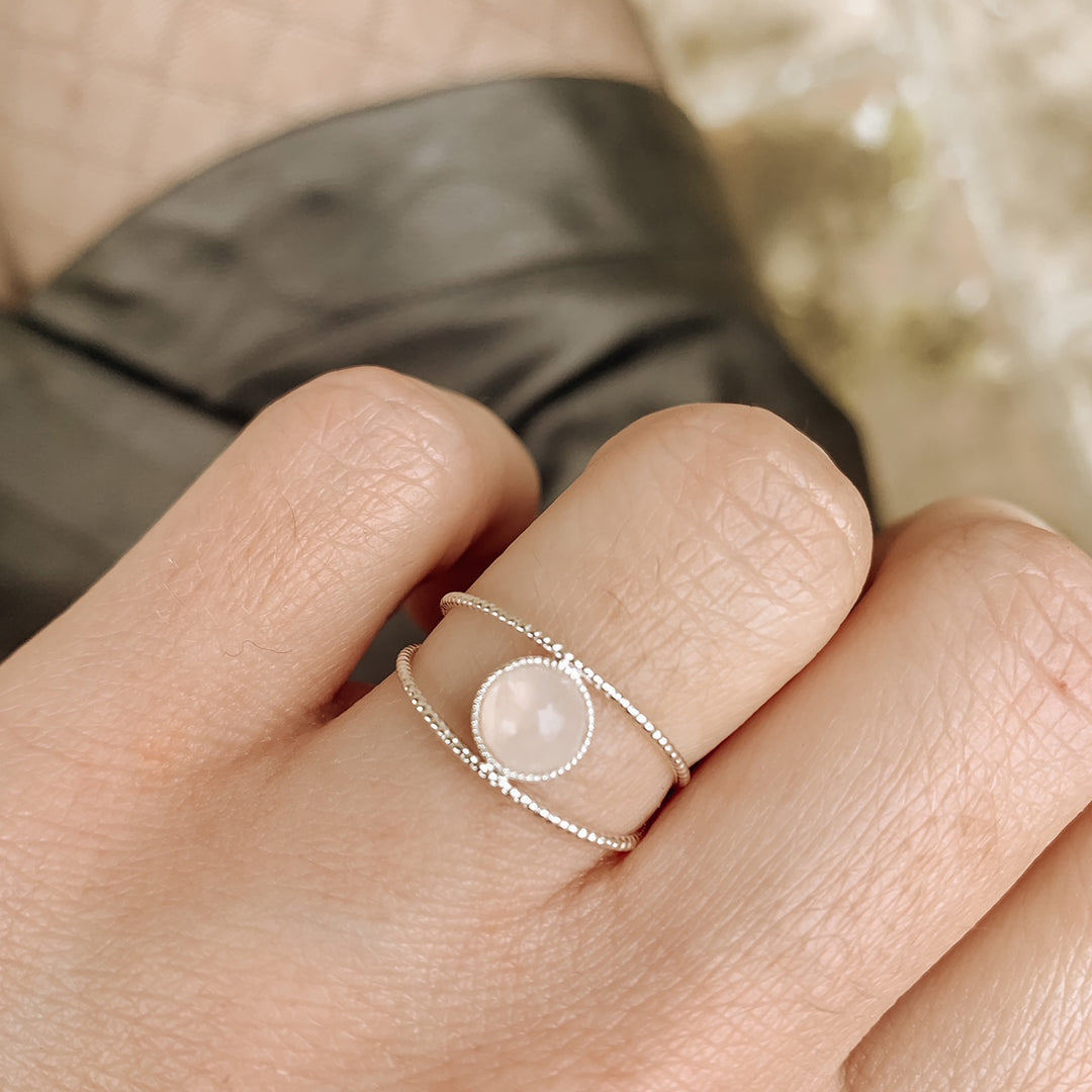Bague LILIE argent quartz rose Mes Jolies Collections