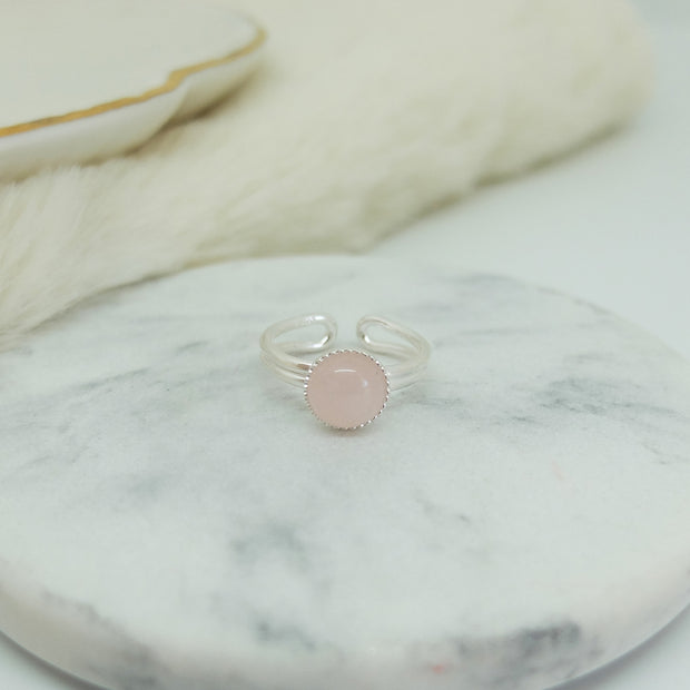 Bague MATHILDA argent / quartz rose