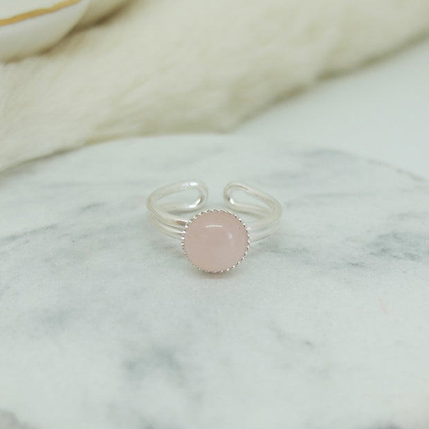 Bague MATHILDA argent / quartz rose