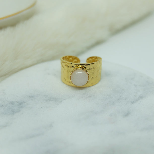 Bague MARINETTE agate blanc