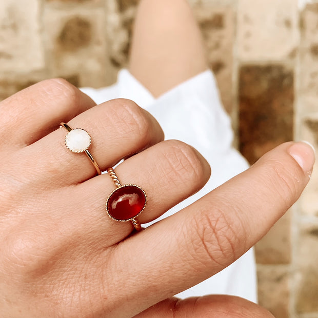 Bague JEANNETTE plaqué or / pierre de lune