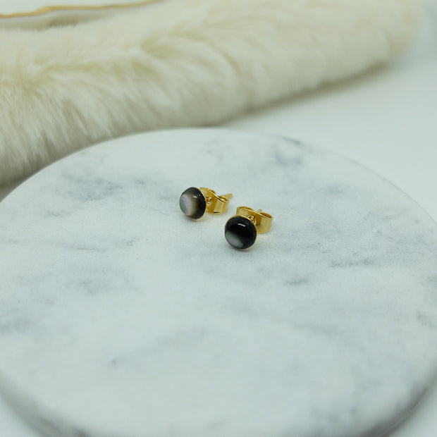 Puces d'oreilles AVA nacre grise