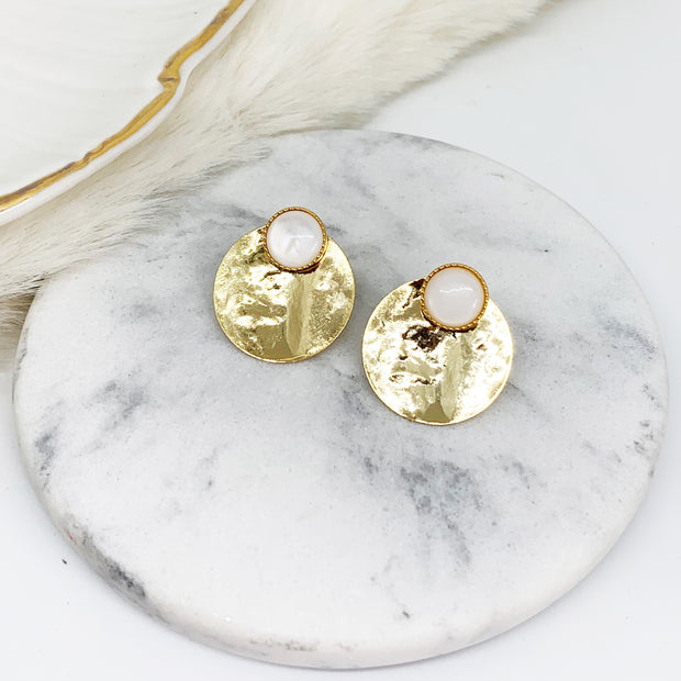 Boucles d'oreilles LOU nacre naturelle