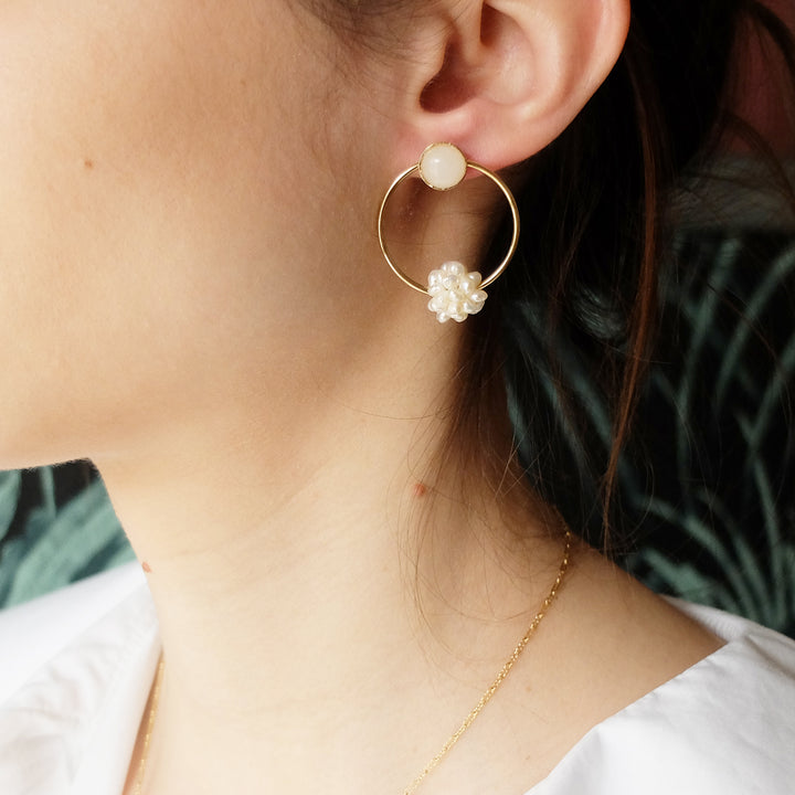 Boucles d'oreilles EMMA perle et nacre