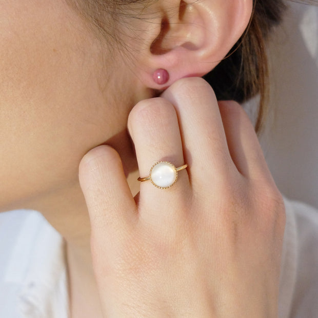 Puces d'oreilles AVA rhodonite rose