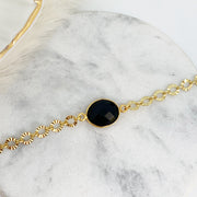 Bracelet CLAUDINE agate noire