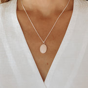 Pendentif JADE argent / quartz rose