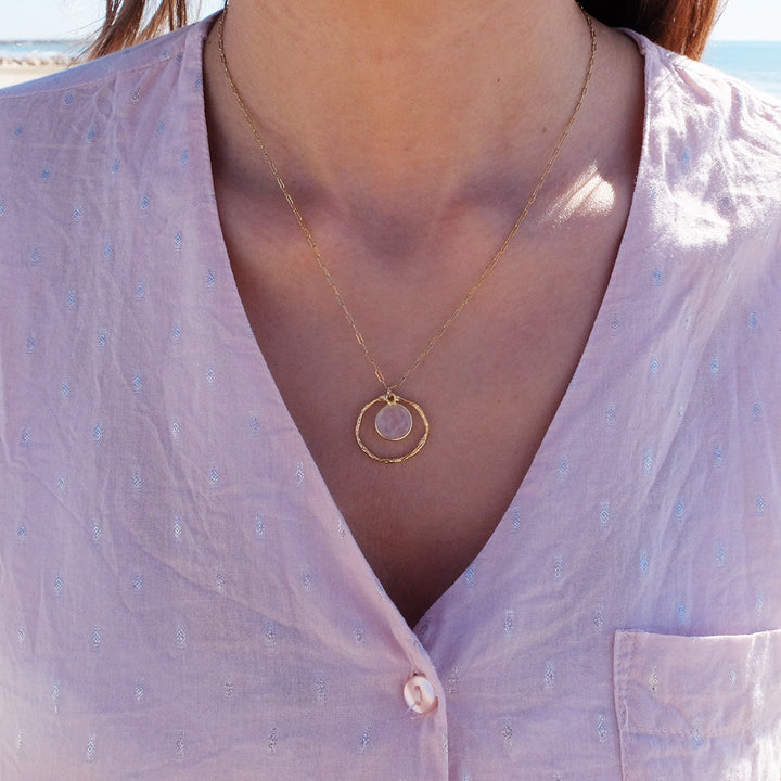 pendentif quartz rose CELESTE