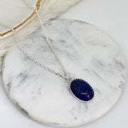 Pendentif JADE argent / lapis lazuli