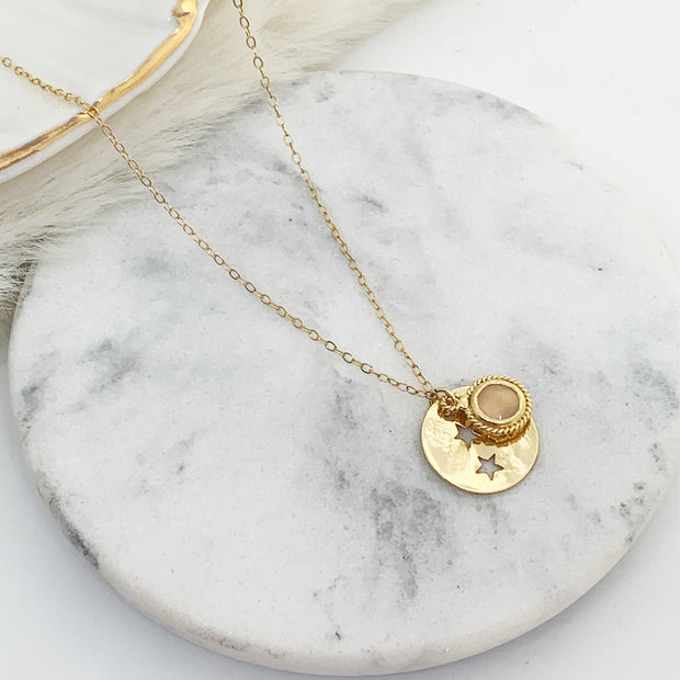 Collier JOSEPHINE calcédoine rose