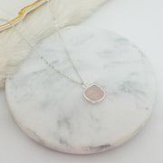 Pendentif LISE argent / quartz rose