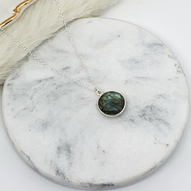 Pendentif LISIE argent / labradorite