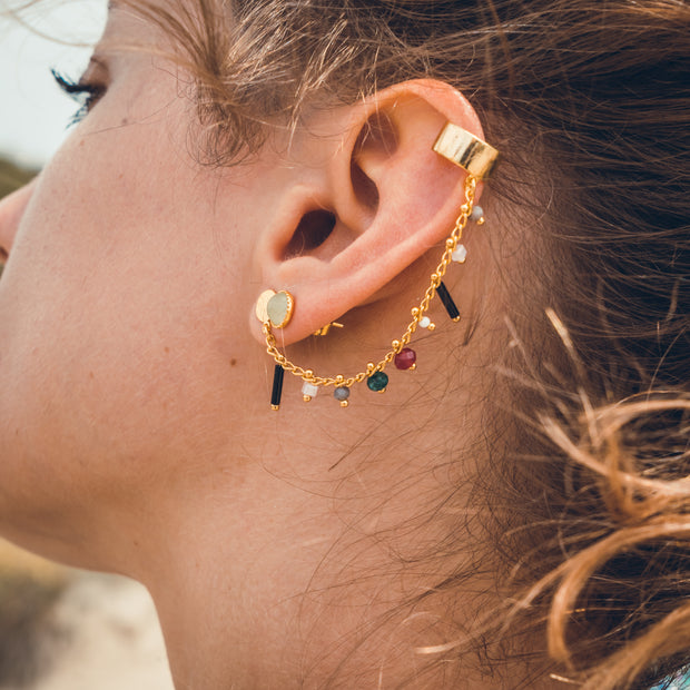 Mono boucle earcuff LOLITA agate verte