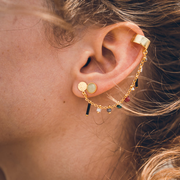 Mono boucle earcuff LOLITA agate verte