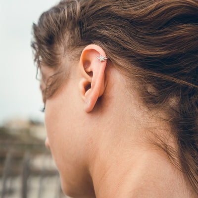 Mono boucle earcuff ETOILE argent 925 rhodié