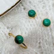 Ensemble JEANNETTE jonc + puces malachite