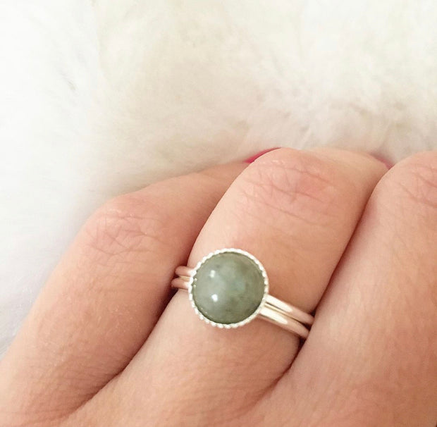 Bague MATHILDA argent / aventurine