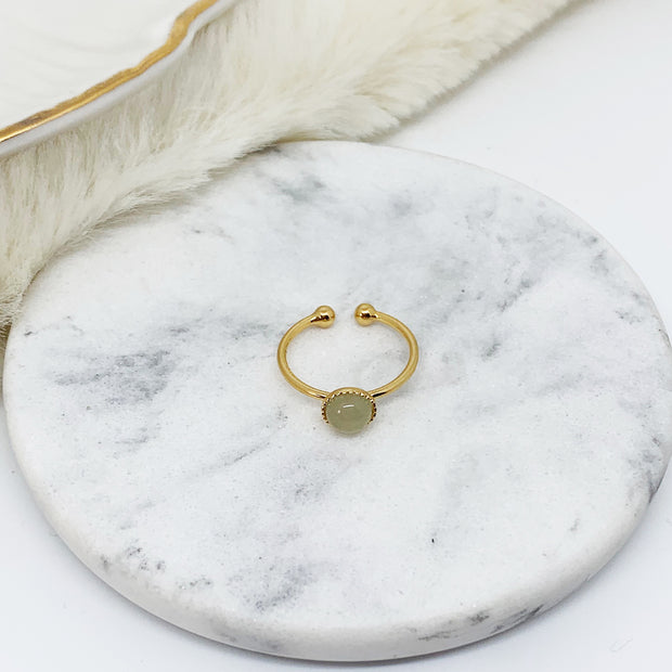 Bague JEANNETTE plaqué or / aventurine