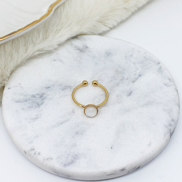 Bague JEANNETTE plaqué or / nacre